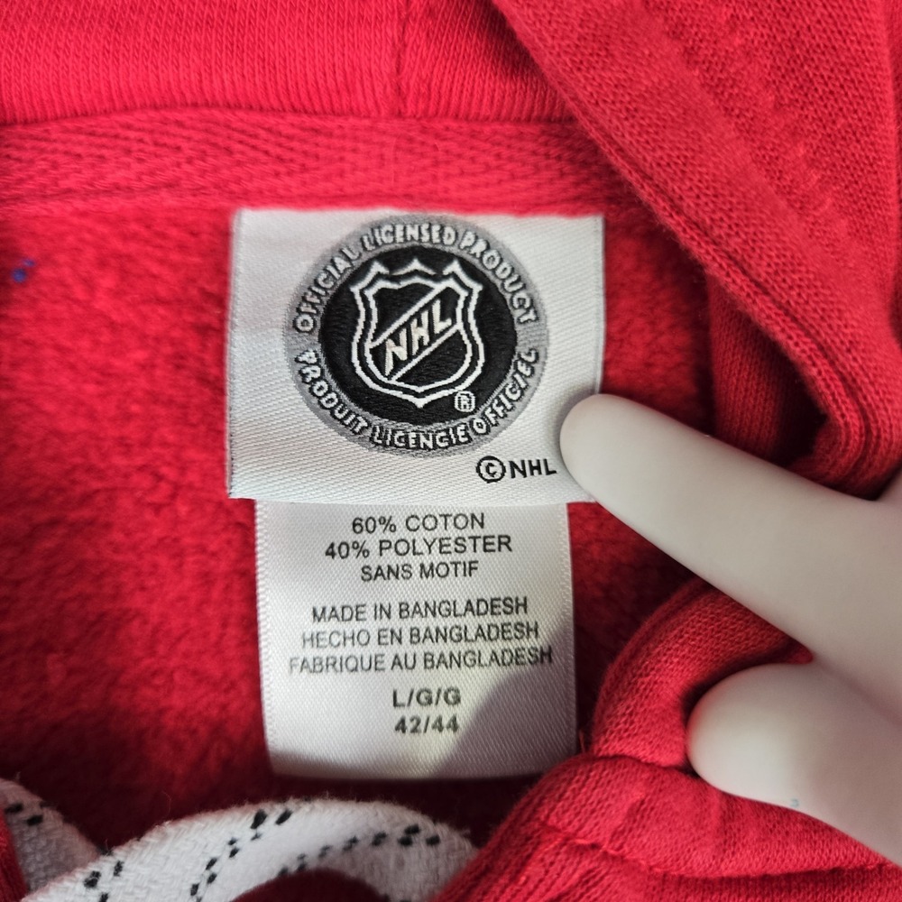 NHL Chicago Blackhawks Lace Up Pullover Hoodie Men's Large Hockey Conner Bedard - Picture 3 of 9